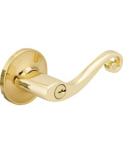 Steel Pro Polished Brass Scroll Entry Door Lever