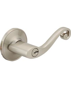 Steel Pro Brushed Nickel Scroll Entry Door Lever