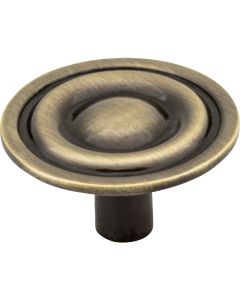 Elements Kingsport 1-5/16 In. Diameter Brushed Antique Brass Ringed Mushroom Knob