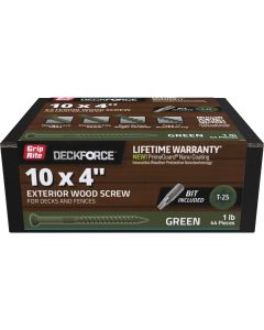 Grip-Rite DeckForce PrimeGuard Nano 4 In. x 10 Star Drive Green Screw (1 Lb.)