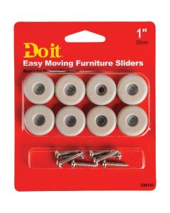 Do it 1 In. Round Adhesive and Screw on Furniture Glide,(8-Pack)