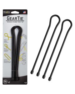 Gear Tie 18 In. Reusable Rubber Twist Tie - Black (2-Pack)