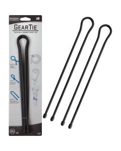 Gear Tie 24 In. Reusable Rubber Twist Tie - Black (2-Pack)