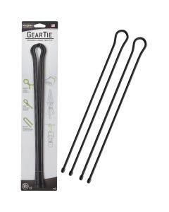 Gear Tie 32 In. Reusable Rubber Twist Tie - Black (2-Pack)