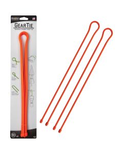 Gear Tie 32 In. Reusable Rubber Twist Tie - Bright Orange (2-Pack)