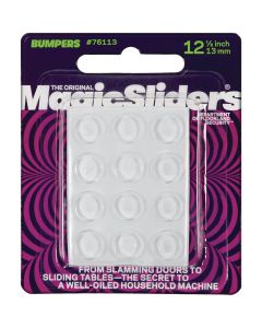 Magic Sliders 1/2 In. Round Clear Self-Stick Bumper (12-Pack)