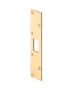 Defender Security Polished Brass 1-5/8 In. Deadbolt Security Strike Plate