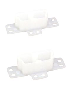 United States Hardware 2-3/4" Rear Plastic White Track Socket (2-Pack)