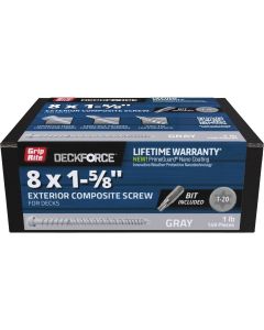 Grip-Rite DeckForce 1-5/8 In. Composite Harbor Gray Deck Screw (1 Lb.)