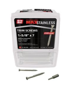 Grip-Rite Max 1-5/8 In. T17 ST15 305 Stainless Steel Trim Screw (1 Lb.)