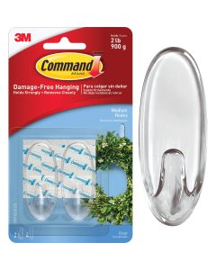 3M Command Clear Adhesive Hook (2 Pack)