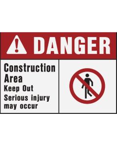 Hy-Ko Danger Construction Area Sign