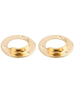 National 1-3/8 In. Steel Closet Rod Socket, Satin Brass (2-Pack)