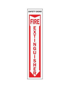 Hy-Ko Vinyl Sign, Fire Extinguisher with Down Arrow