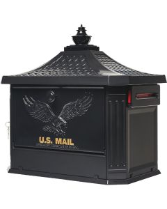 Gibraltar Hamilton Black Locking Post Mount Mailbox