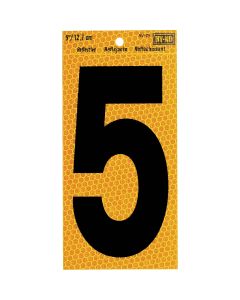 Hy-Ko 5 In. Yellow Reflective Number 5