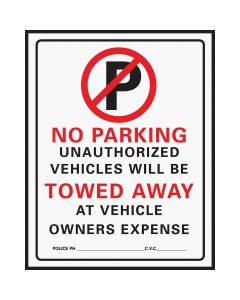 Hy-Ko Commercial Grade Plastic Sign, No Parking