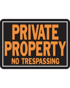 Hy-Ko Aluminum Sign, Private Property No Trespassing