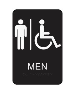 Hy-Ko Deco Series Plastic Braille Restroom Sign, Men Handicapped