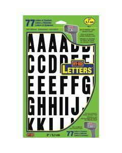 Hy-Ko Self-Adhesive Polyester 2 In. Black Letter Set