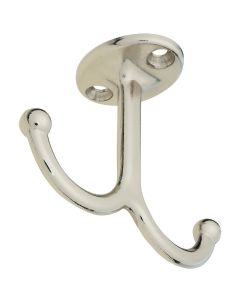 National Nickel Undershelf Wardrobe Hook, 2 per Card