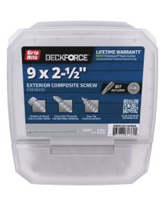 Grip-Rite DeckForce 2-1/2 In. Composite Harbor Gray Deck Screw (5 Lb.)