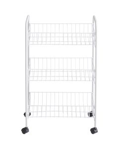 Rubbermaid White 3-Tier Wheeled Storage Cart