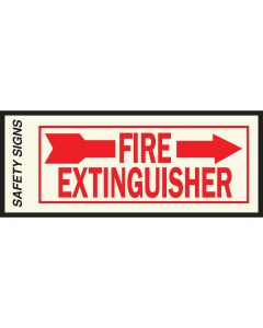 Hy-Ko Vinyl Sign, Fire Extinguisher with Arrow Right