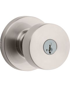 Kwikset Pismo Contempoaray Satin Nickel Entry Knob with Smart Key