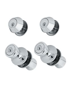 Steel Pro Satin Chrome Deadbolt and Door Knob Combo