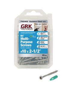 GRK R4 #10 x 2-1/2 In. Stainless Steel Multi-Purpose Wood Screws (80 Ct.)