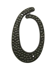 Hy-Ko 3-1/2 In. Black Hammered House Number Zero