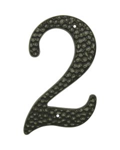 Hy-Ko 3-1/2 In. Black Hammered House Number Two