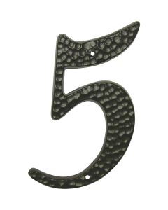 Hy-Ko 3-1/2 In. Black Hammered House Number Five