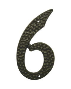 Hy-Ko 3-1/2 In. Black Hammered House Number Six