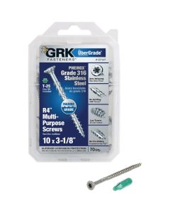GRK R4 #10 x 2-1/2 In. Star Drive Stainless Steel Multi-Purpose Wood Screws (80 Ct.)