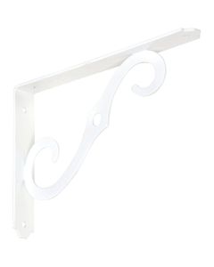 National 152 8 In. D. x 5-1/2 In. H. Antique White Steel Ornamental Shelf Bracket/Plant Hanger