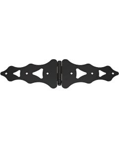 National 10 In. Black Ornamental Strap Hinge