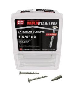 Grip-Rite Max 1-5/8 In. T17 ST20 305 Stainless Steel Deck Screw (1 Lb.)