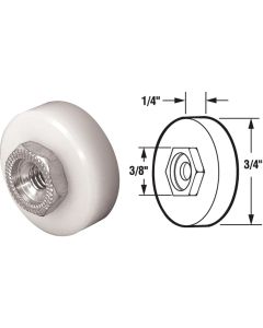 Prime-Line 3/4 In. x 1/4 In. Threaded Screen Door Roller Assembly (2-Count)