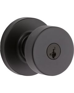 Kwikset Pismo Contempoaray Matte Black Entry Knob with Smart Key