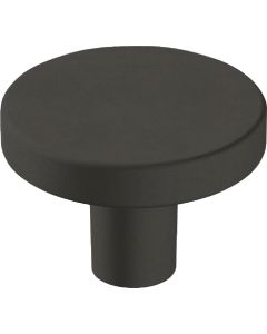 Amerock Versa 1.375 In. Dia. Round Matte Black Cabinet Knob