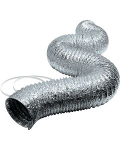 Lambro Lamaflex 4 In. x 5 Ft. Aluminum/Polyester FlexibleDryer Duct with Nylon Clamps