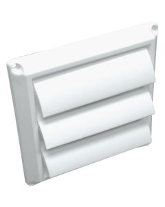 Lambro 4 In. White Plastic Louvered Dryer Vent Hood