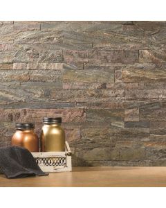 Aspect 6 In. x 24 In. Natural Stone Backsplash Peel & Stick, Weathered Quartz