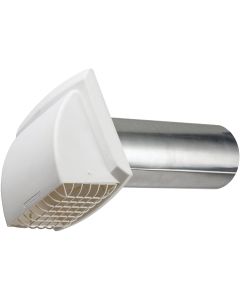 Dundas Jafine ProMax 4 In. White Plastic Dryer Vent Hood