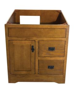 CraftMark Craftsmen Estate Oak 30 In. W x 34 In. H x 21 In. D Vanity Base, 1 Door/2 Drawer