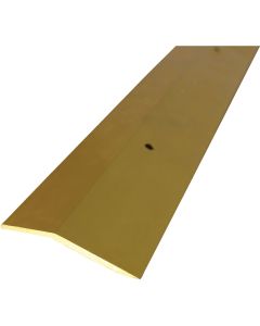 M-D Satin Brass Smooth 2 In. x 3 Ft. Aluminum Carpet Trim Bar, Extra Wide