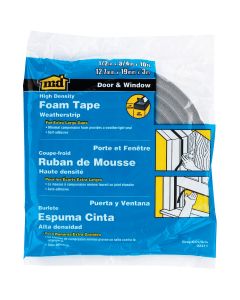 M-D 3/4" W x 1/2" T x 10' L Gray Foam Weatherstrip Tape