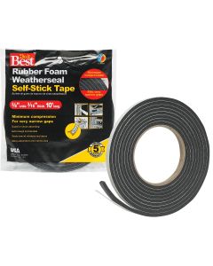 Do it Best 3/8" W x 3/16 "T x 10' L Black Foam Weatherstrip Tape